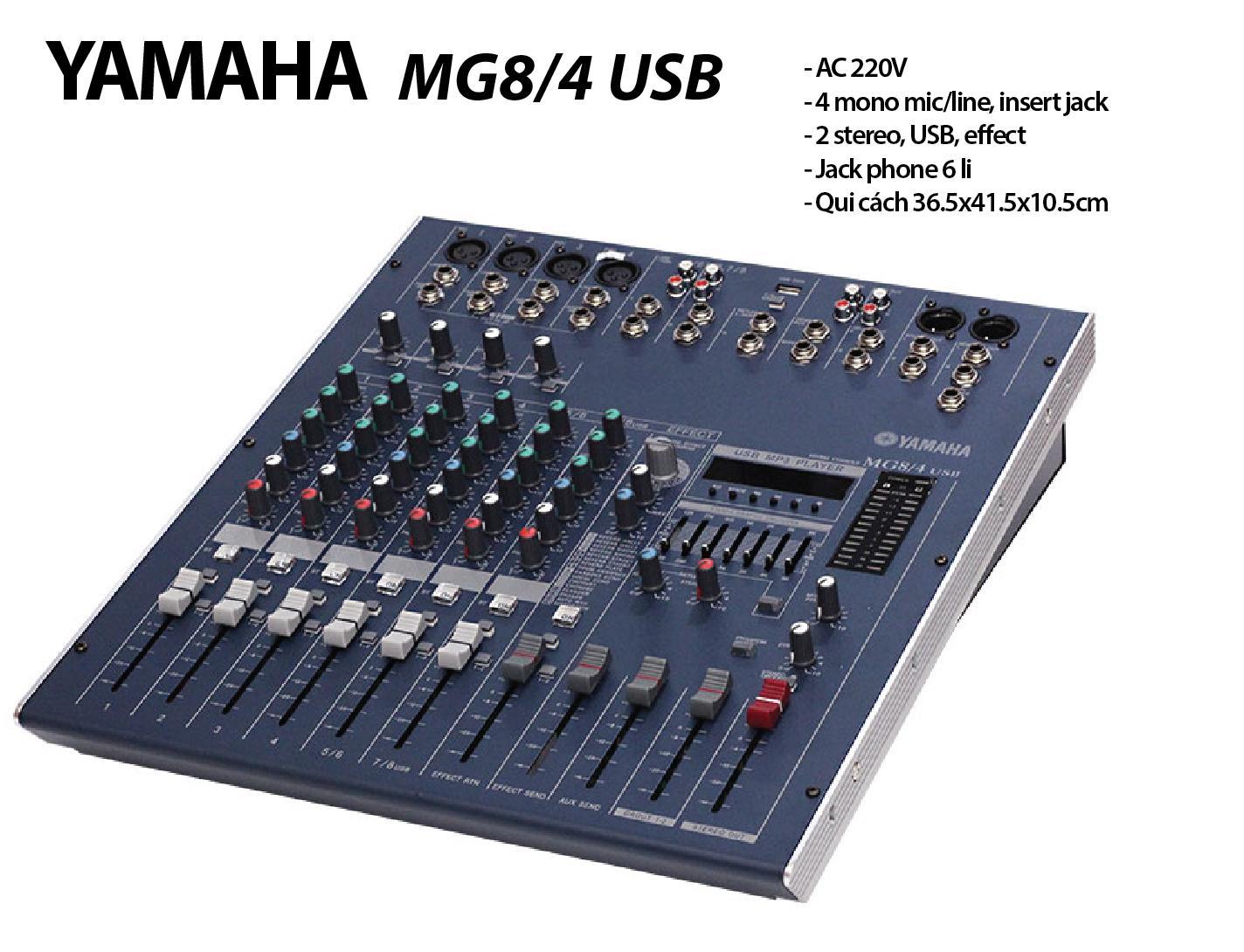 [HCM][Trả góp 0%]Mixer Yamaha MG8 / 4USB