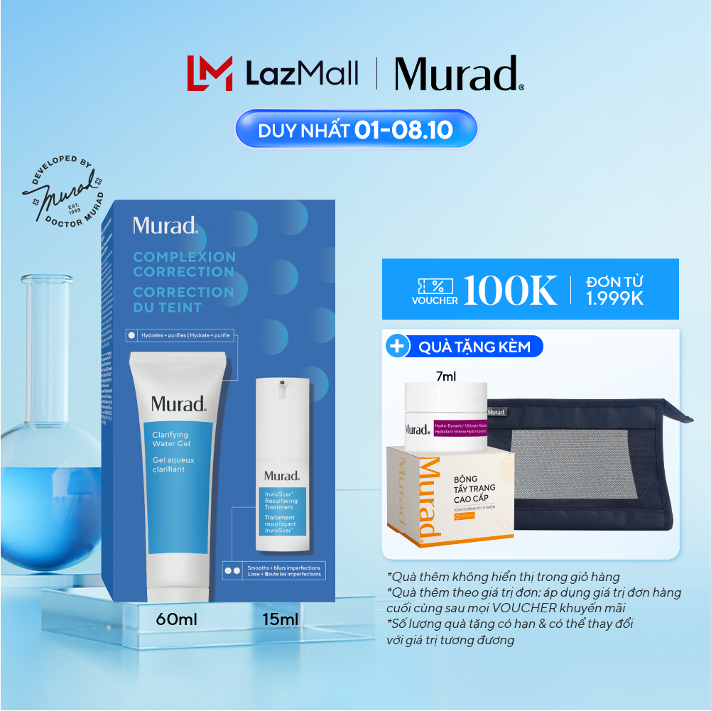 Bộ Sản Phẩm Dưỡng Ẩm Mờ Sẹo Mụn- Murad Complexion Correction Value Set (2pcs)