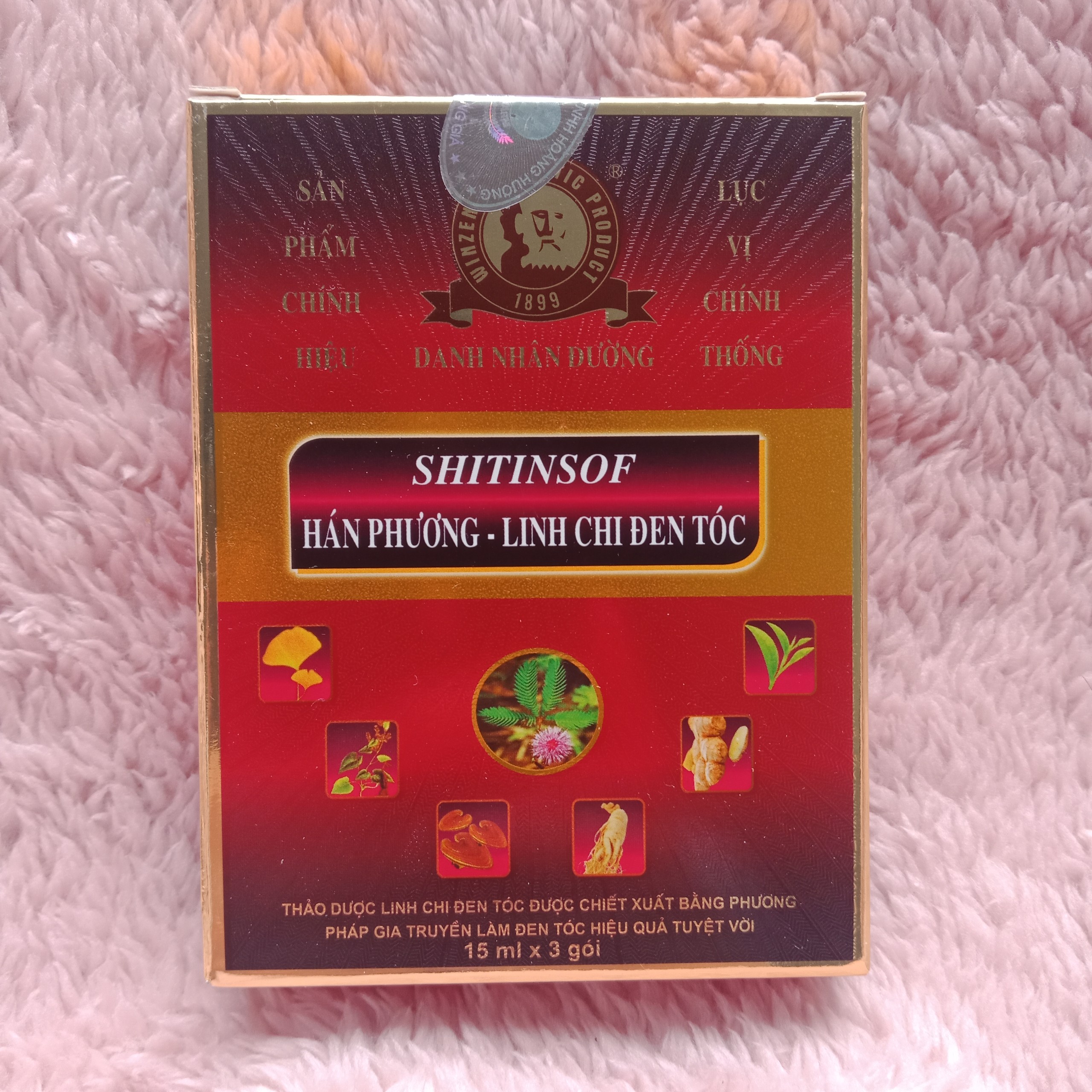 Combo 2 hộp Dầu gội SHITINSOF Hán Phương Linh Chi Đen Tóc