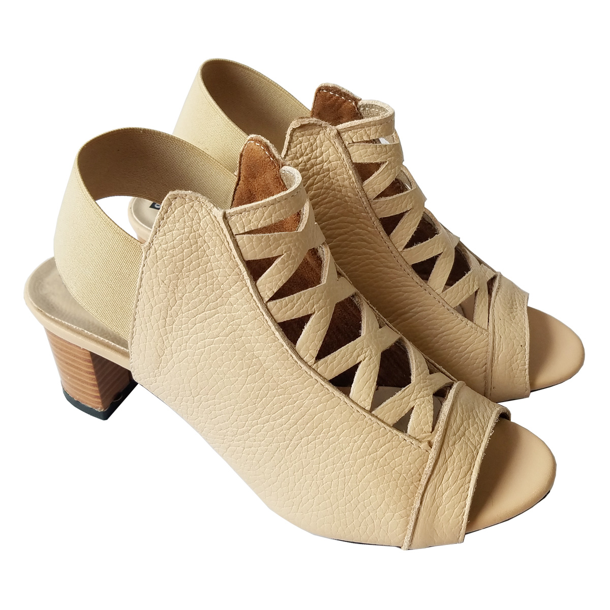 Giày Sandal Cao Gót Nữ BIGBEN Da Bò Cao 7 Phân CG139