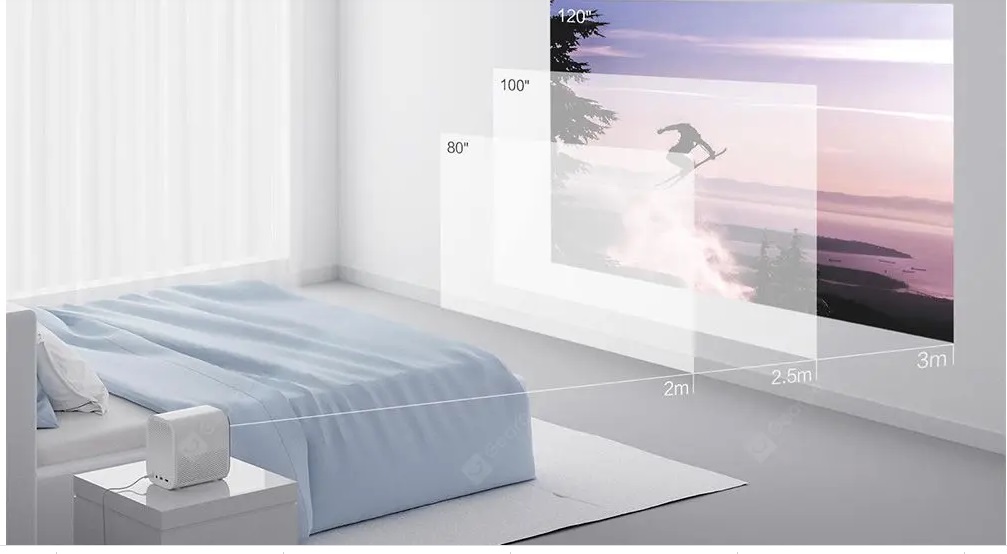 Máy chiếu xiaomi mijia mjjgtyds02fm full hd 1080p 30000 led life wifi bluetooth cho điện thoại máy tính âm nhạc 3d movie home theater projector