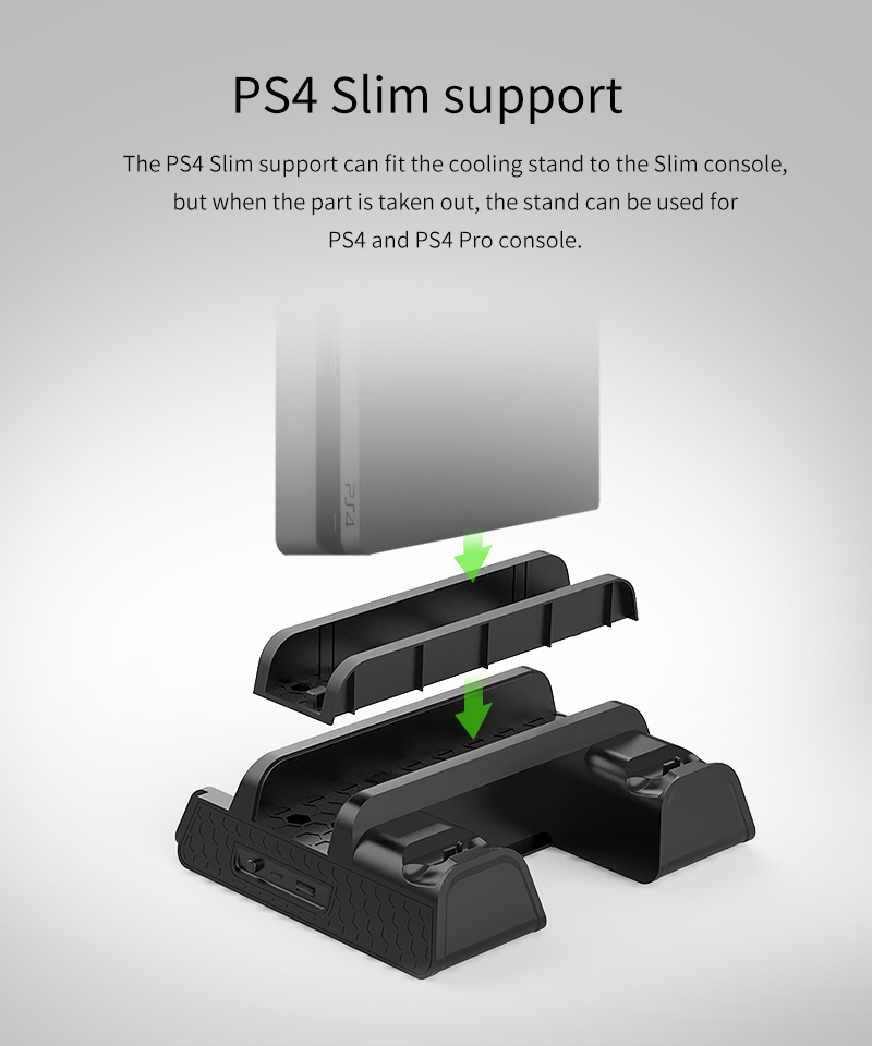 Đế Đứng Tản Nhiệt Kèm Khe Đựng Đĩa PS4 Fat/ Slim/ Pro - Dobe