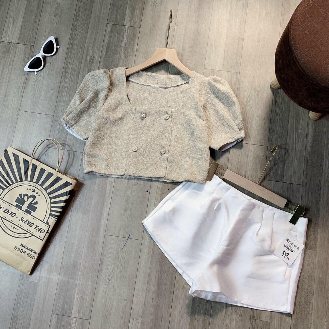 ÁO CROTOP CỔ U 4 NÚT, PHỤNG HOÀNG