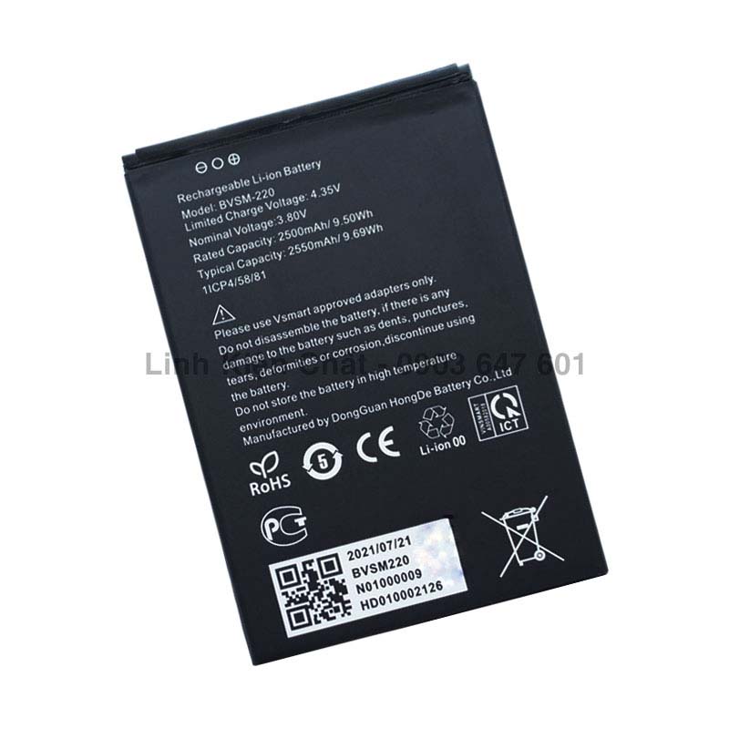 Pin cho vsmart bee v220a 2500mah - hàng nhập khẩu
