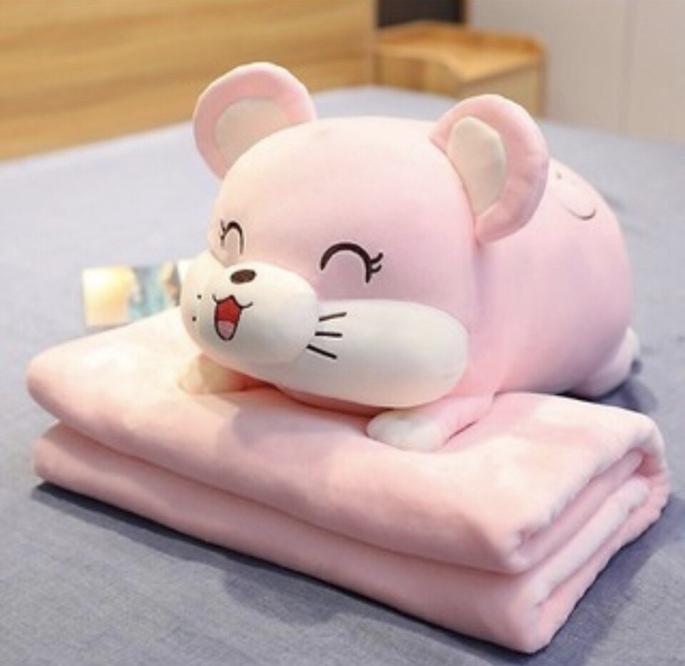 Bộ chăn gối văn phòng đa năng hình chuột xinh