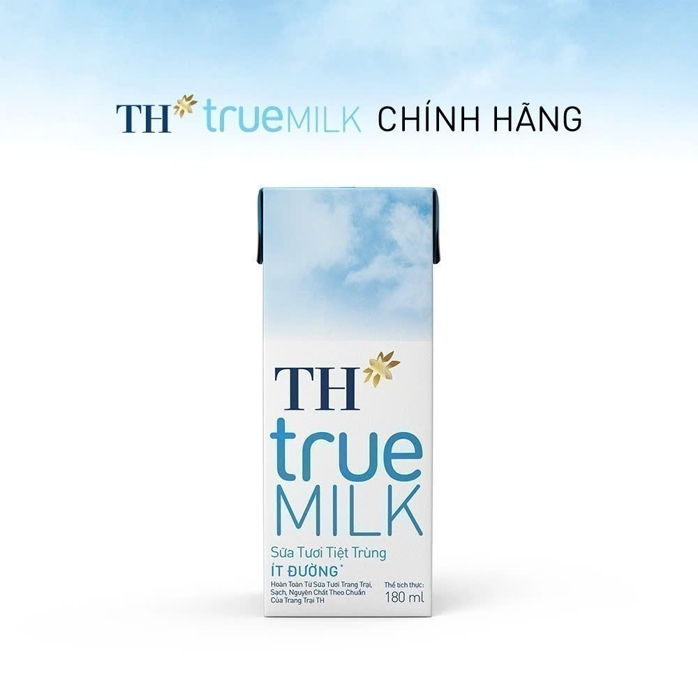 Vỉ sữa tươi tiệt trùng TH true MILK các vị 180 ml (180 ml x 4)