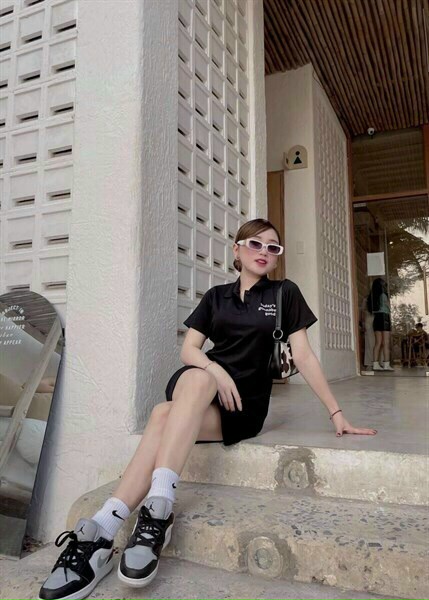 Đầm suông cổ sơ mi thời trang