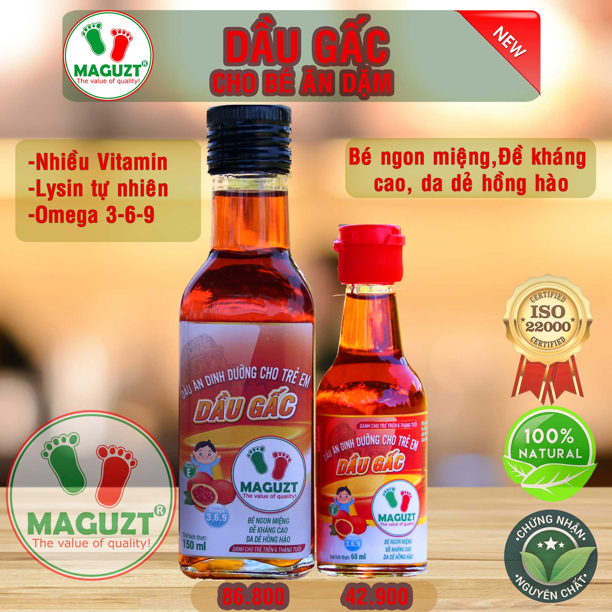 Dầu gấc cho bé ăn dặm Maguzt