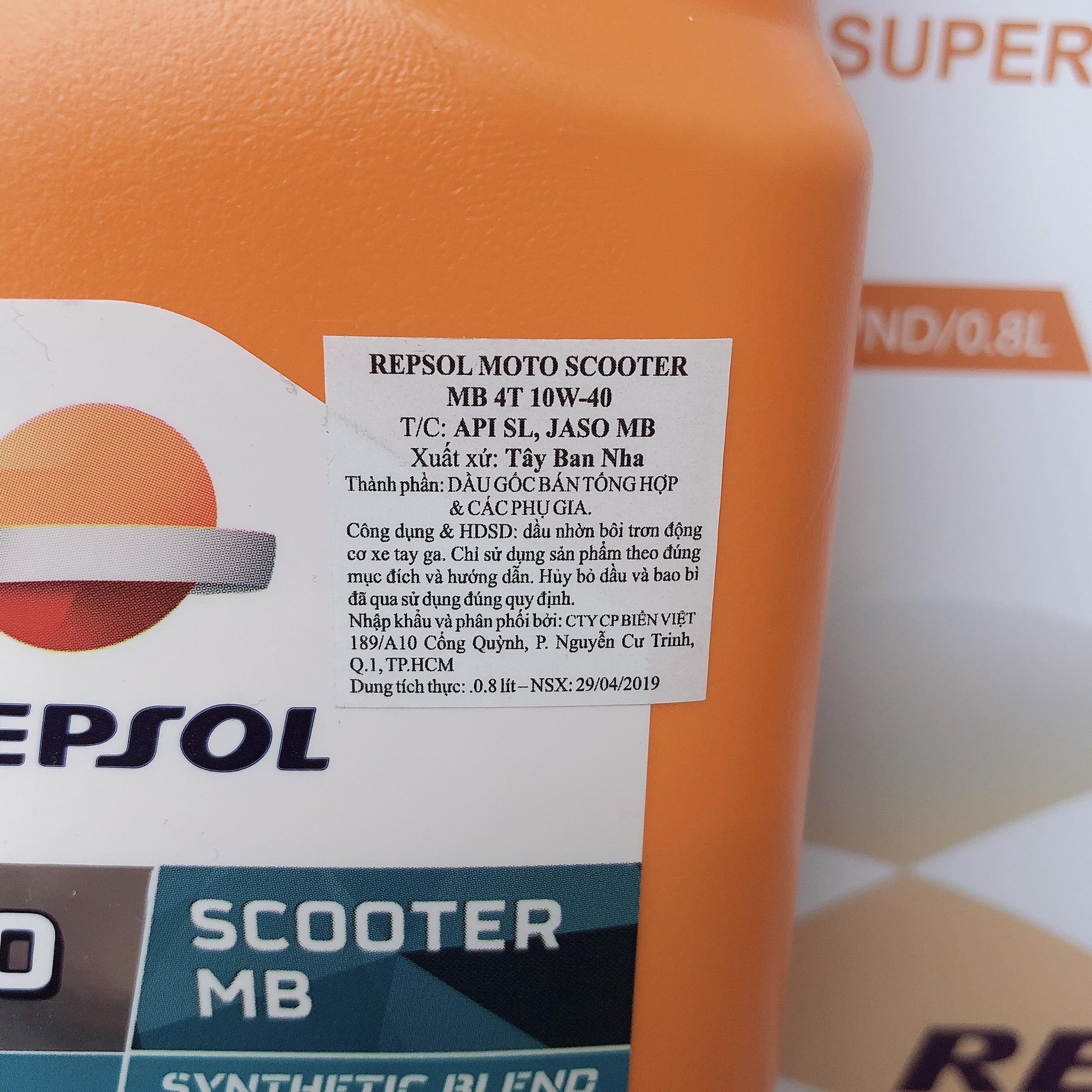 [HCM]Nhớt Repsol Scooter MB 10W40 800ml