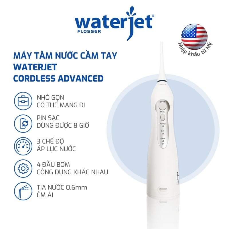 (Chính Hãng) Máy tăm nước cá nhân không dây water Jet Cordless Advanced