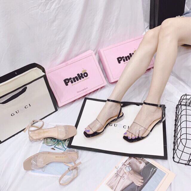 ( Siêu Rẻ) Giày sandal gót trong quay trong