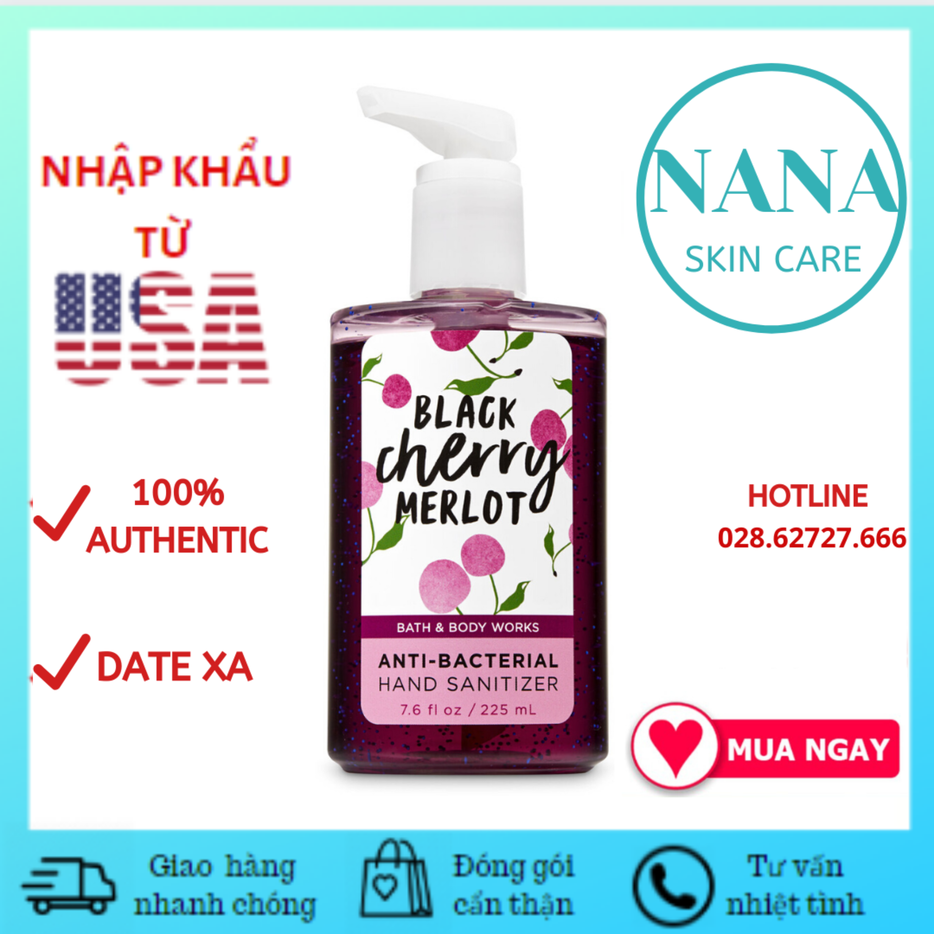 Rửa tay khô Bath and Body Works Black Cherry Merlot (225ml)