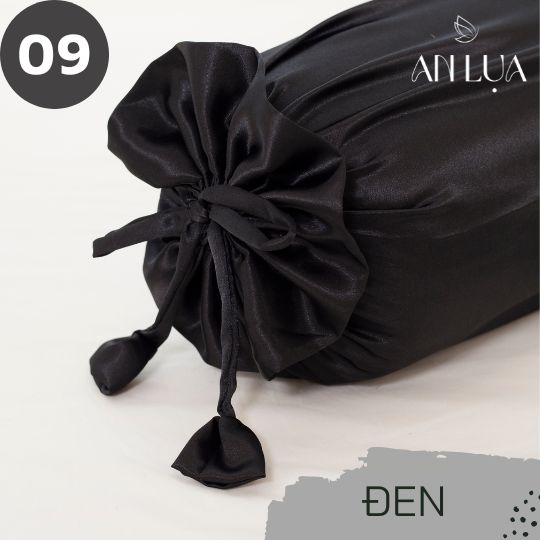 Bộ chăn drap 5 món An Lụa vải lụa mịn mát và thân thiện cho da - Đen
