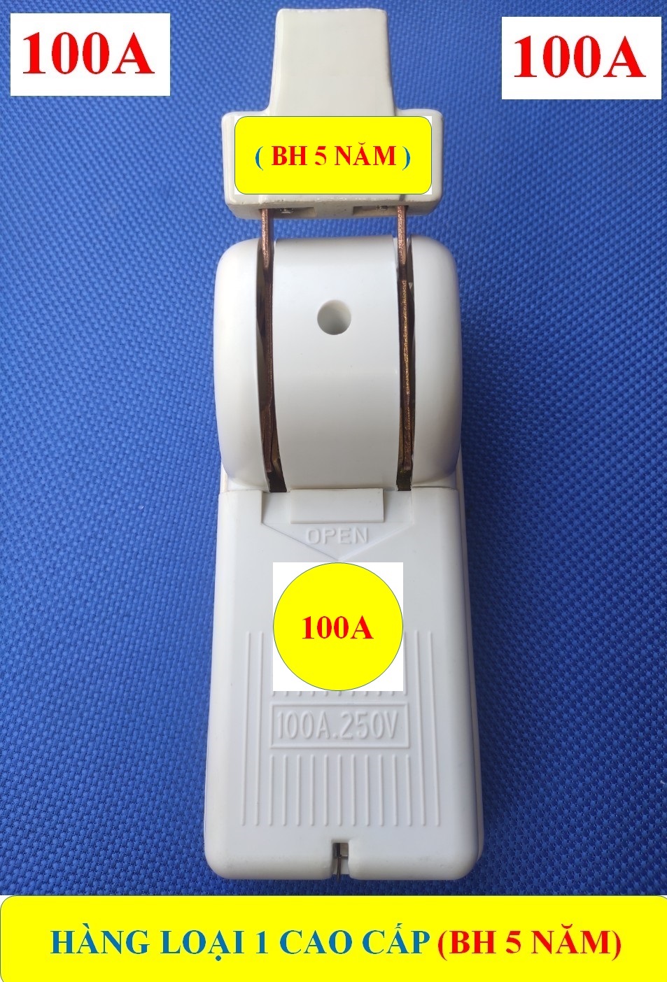 Cầu dao sứ 100a 2 pha + cực đồng to đúc 100% hàng loại 1 cao cấp
