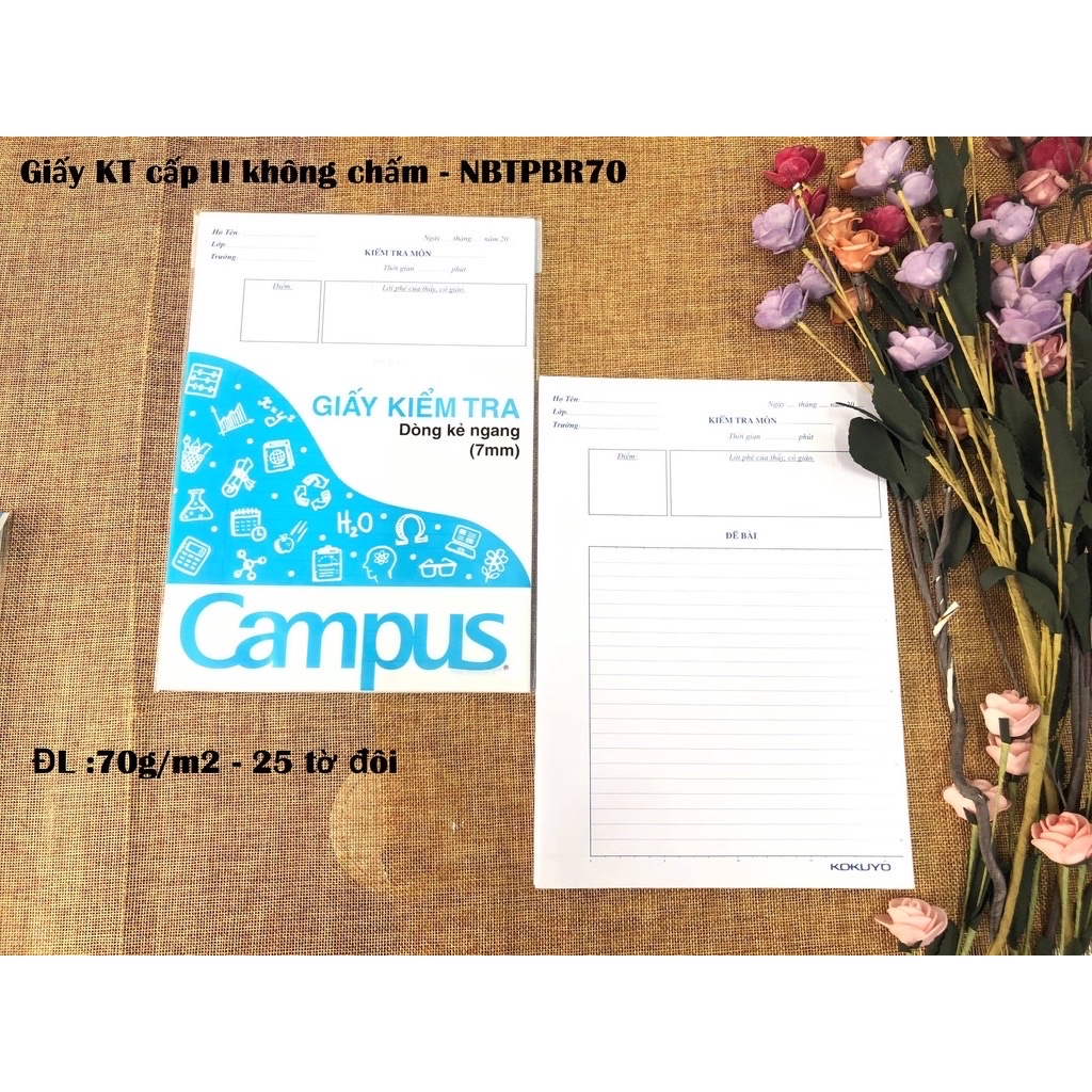 Giấy kiểm tra cấp 1, cấp 2 – Campus, Hồng Hà