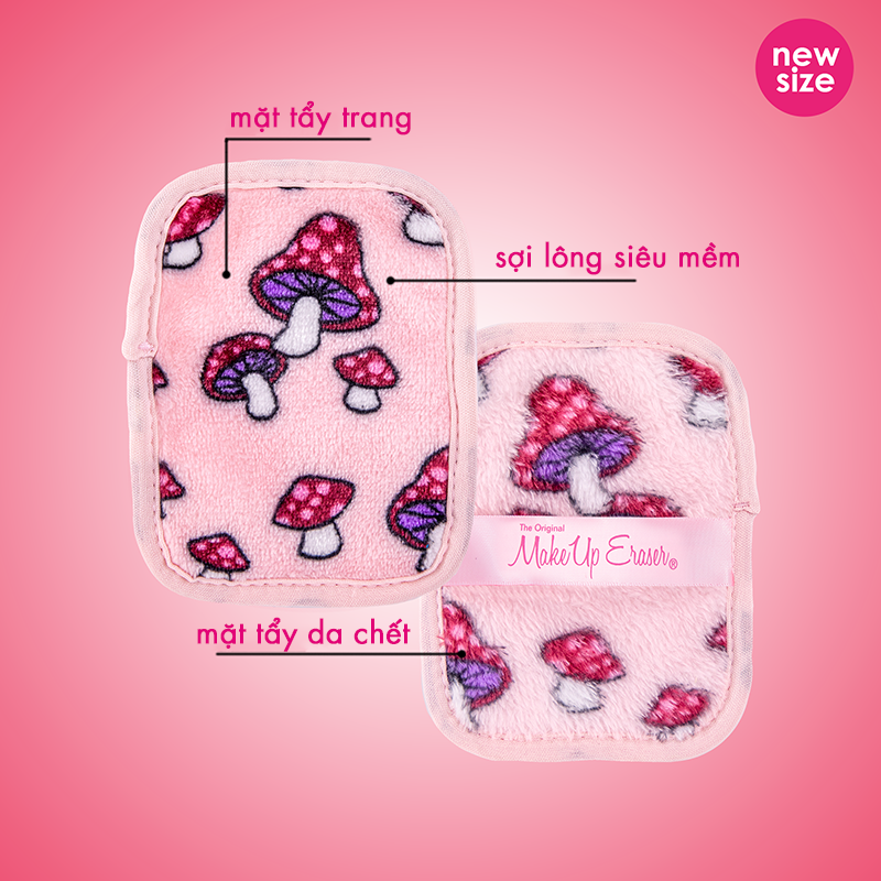 Set mini khăn tẩy trang và tẩy da chết siêu mềm mịn MakeUp Eraser Mushroom