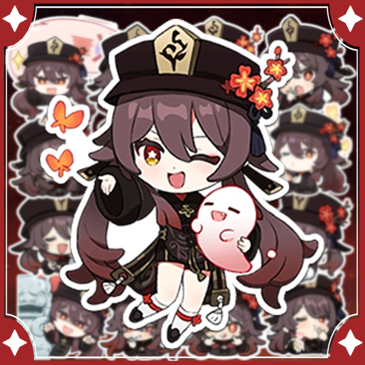 [Genshin Impact] Sticker Hutao - Hình dán chibi hutao ( set 8 / 22 hình )