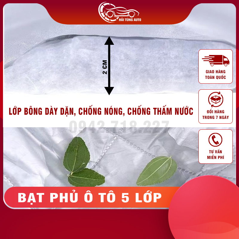 Bạt phủ ô tô 5 lớp cao cấp