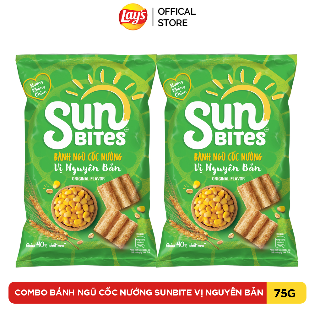 [Quà tặng] Combo 2 Snack Bịch Sunbite Vị Nguyên Bản 75G