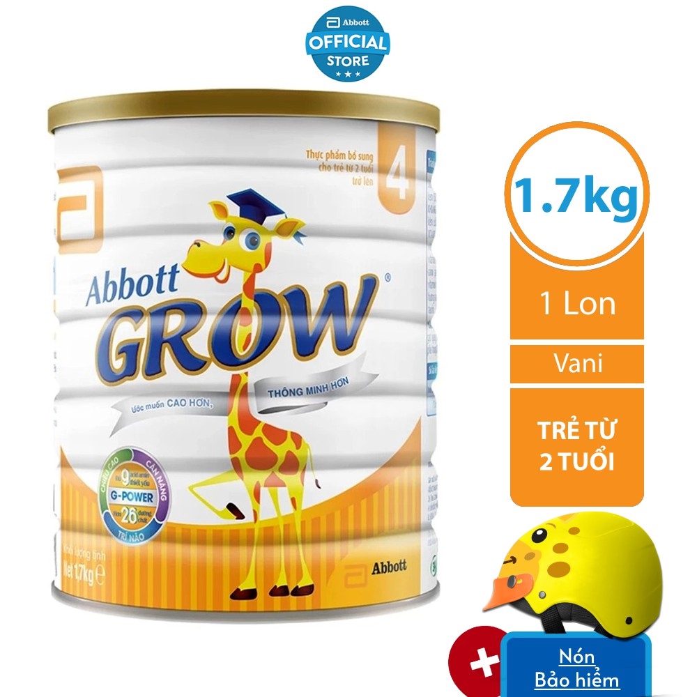 [Tặng Nón bảo hiểm Hươu] Sữa Bột Abbott Grow 4 1.7kg/lon