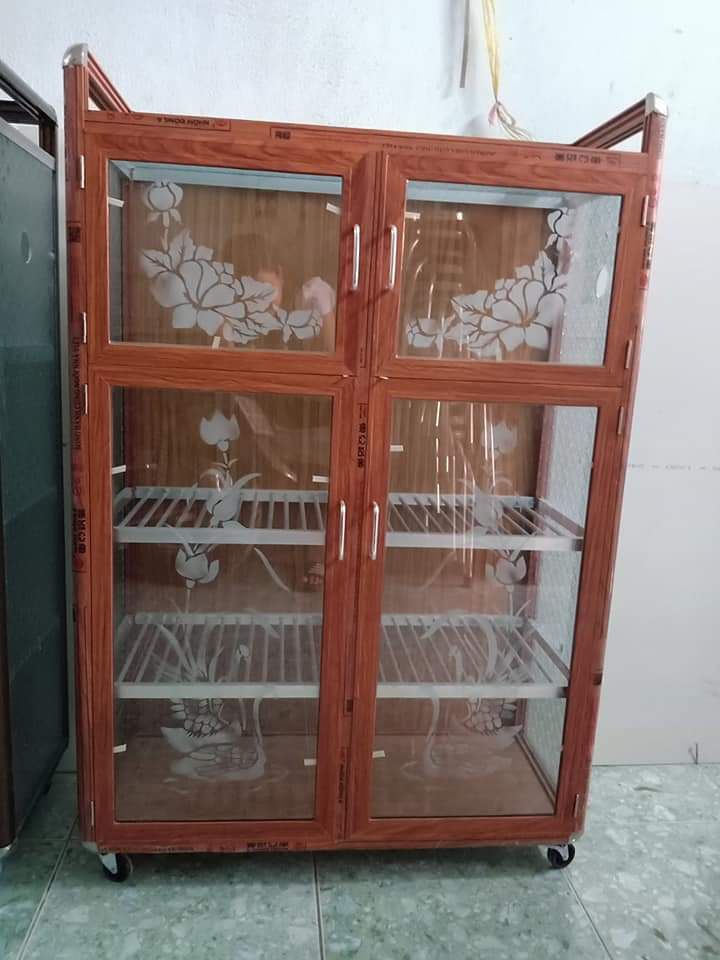Tủ chén nhôm kính