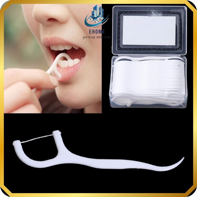 Tăm chỉ nha khoa xỉa răng hộp 50 chiếc
