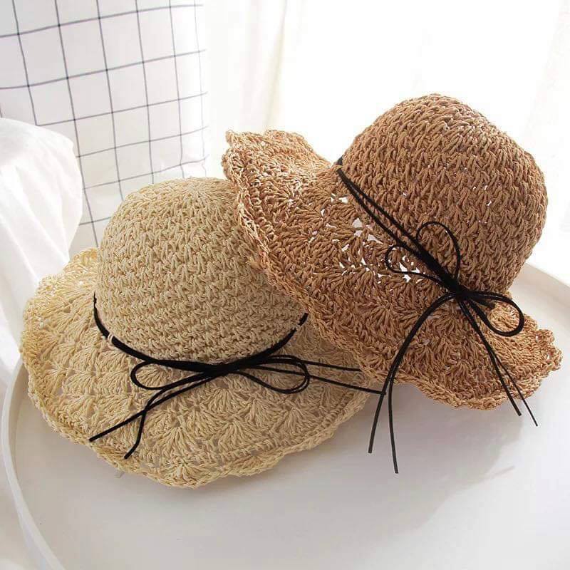 MŨ / NÓN CÓI ( ĐI BIỂN ) MỀM VINTAGE THẮT NƠ DA [SH1]