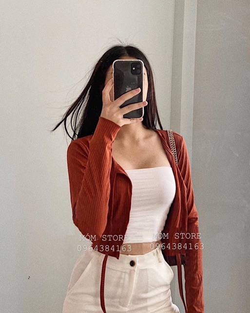 ÁO CROP CADIGAN CỘT NƠ THẦN THÁNH