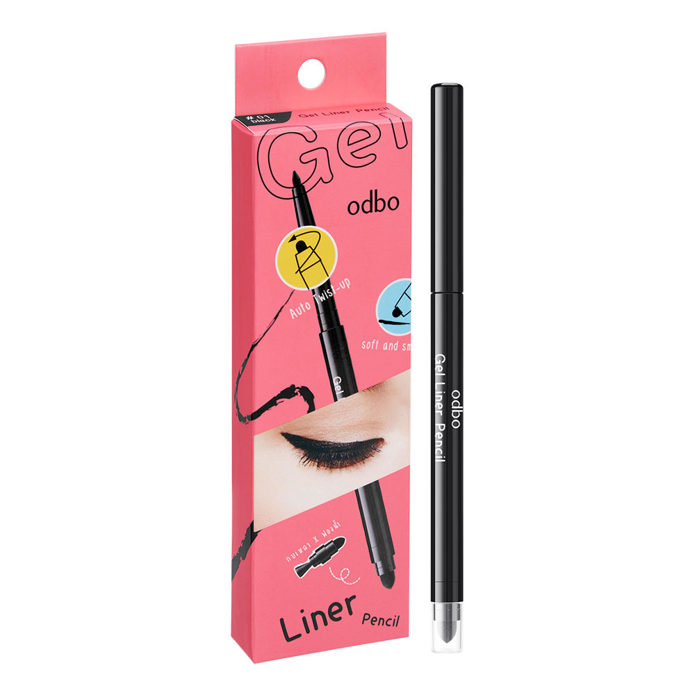 ( mẫu mới )Chì kẻ mắt Odbo dạng sáp Gel Liner Pencil black ( vỏ hộp hồng )