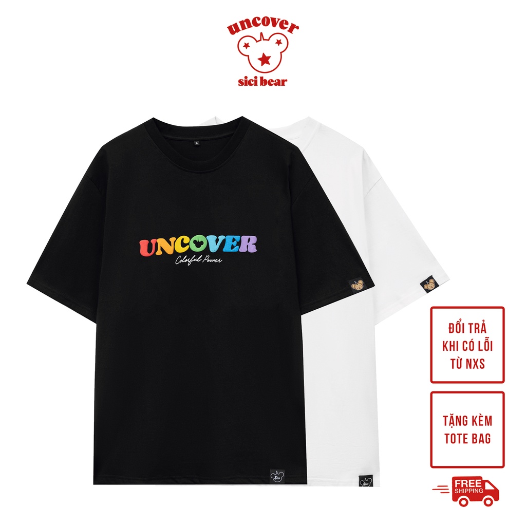 Uncover Sici Bear Áo Thun Uncover Basic Ver 2 Đen