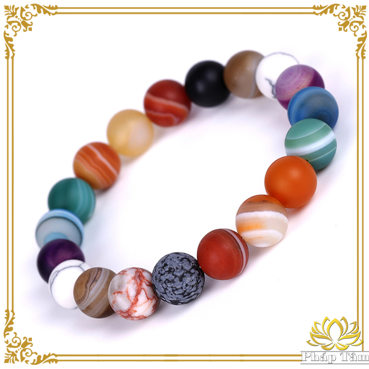 Vòng Tay Đá Mã Não Cao Cấp Tượng Trưng Các Vì Sao Trong Thiên Hà - Pháp Tâm