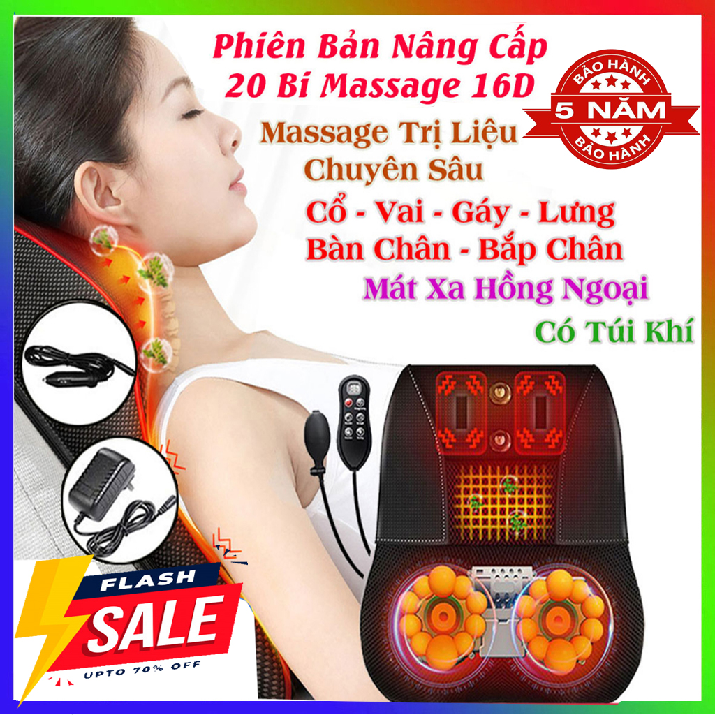 Gối massage cổ vai gáy lưng chân tay toàn thân đa năng nhật bản cao cấp chính hãng, Máy mát xa cổ vai gáy loại tốt, Máy Masage hồng ngoại Toàn Thân Giúp Giảm Nhức Mỏi, lưng, chân, tay,