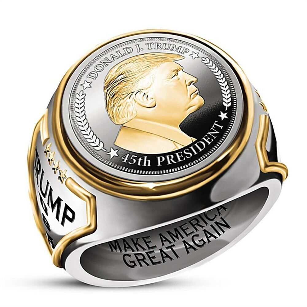 1 pc USA President Trump Rings Unique Women Men Ring  Make America Great Again  USA President Trump Jewelry Size 7-12