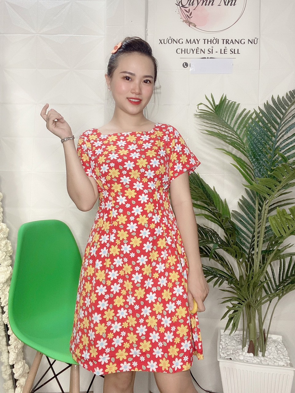 [HCM]ĐẦM LỤA HOA CÚC NHÍ DỄ THƯƠNG (ẢNH THẬT) CÓ SIZE 40-65KG - MT18