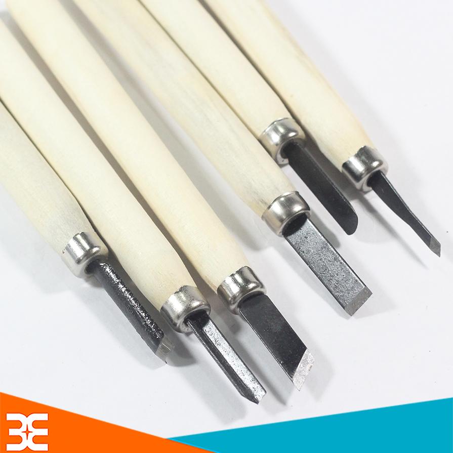 Bộ Dao Tiện Cán Gỗ 6 Chiếc