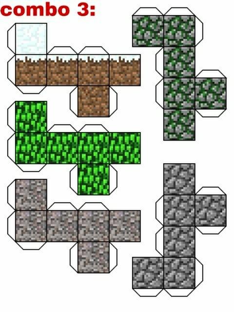 [HCM]5 Combo mô hình giấy block(khối) Minecraft