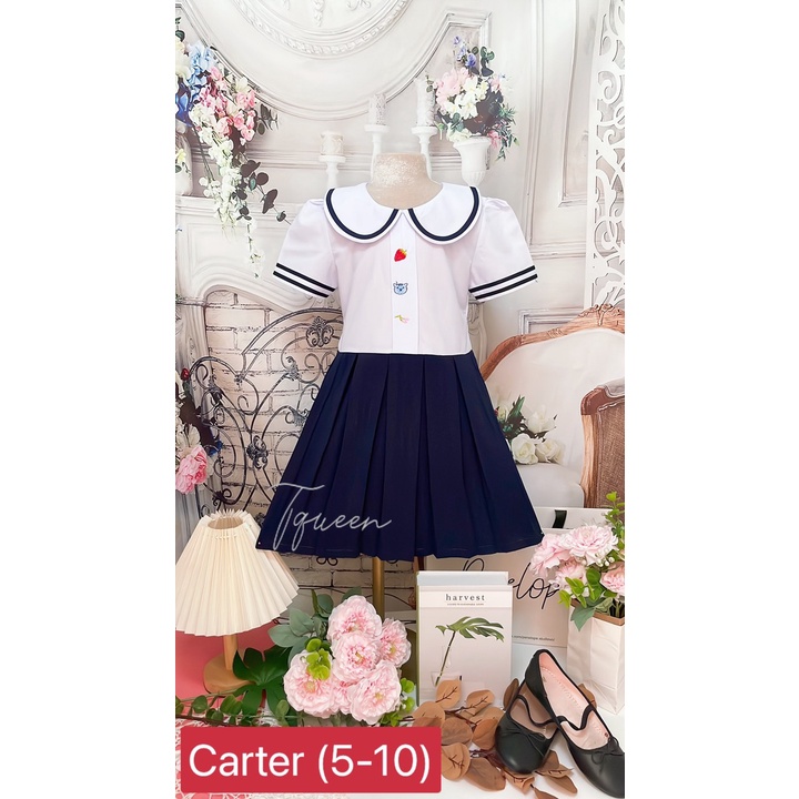 Đầm học sinh - Vải kate lụa - Danangsale