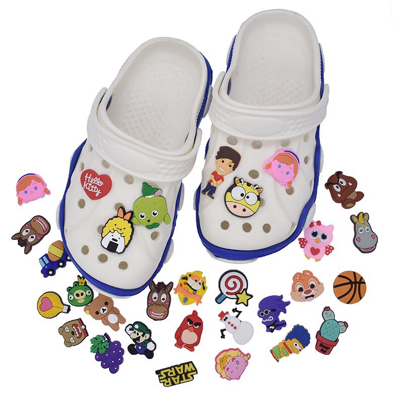 Bộ 50 Jibbitz / Stickers 2D gắn dép Crocs