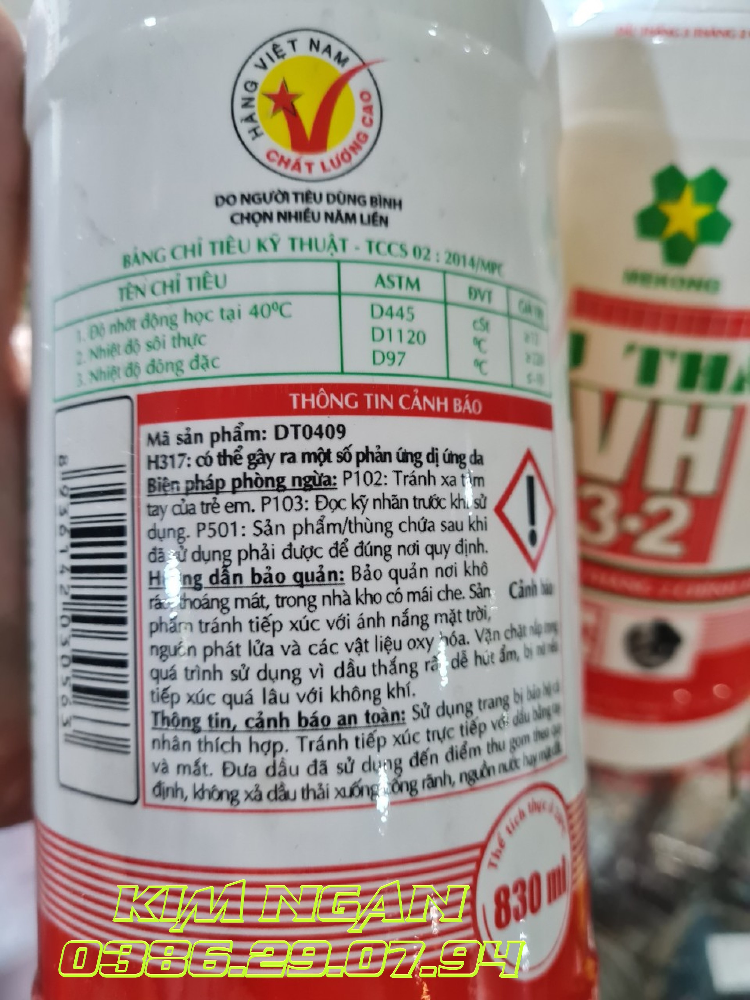 Dầu thắng Mekong (VH-3-2)-1kg-830ml