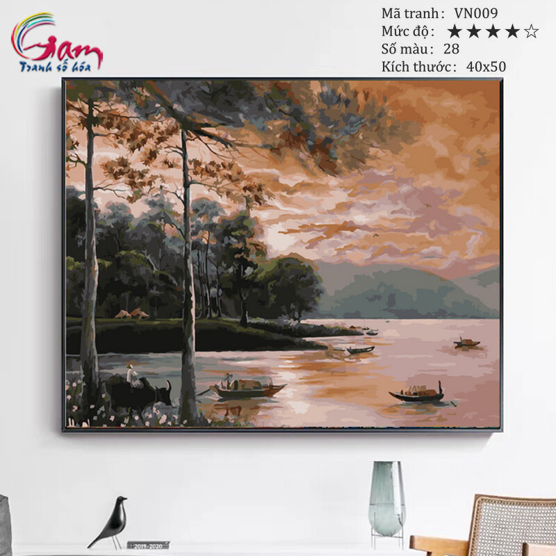 DIY Painting By Numbers Kit No VN009 Vietnamese Countryside Landscape Painting For Home Wall Decor, New Hobby And Gift Picture On Canvas Acrylic paint
