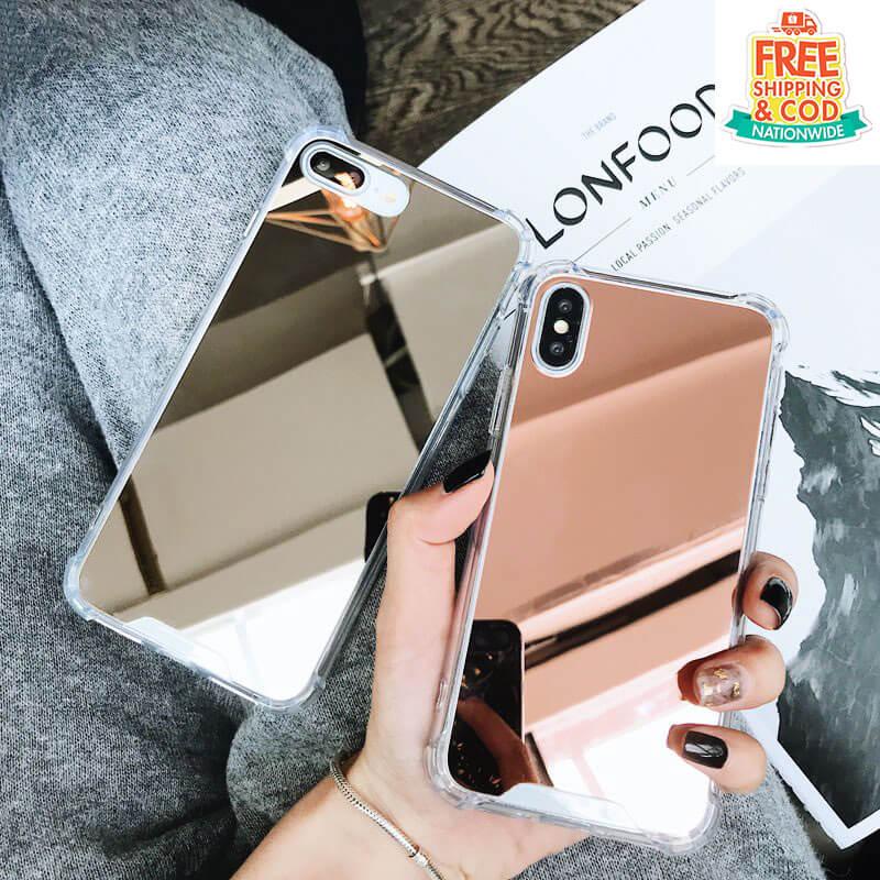 Ốp lưng kính tráng gương chống Shock cho Iphone 7 Plus/ 8 Plus