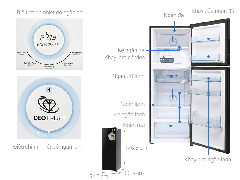 [TRẢ GÓP 0%] Tủ lạnh LG Inverter 264 lít GV-D262BL (Giá áp dụng giao tại HN, HCM& các tỉnh liên hệ shop)