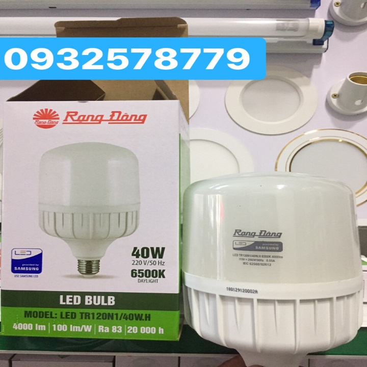 [HCM]BÓNG ĐÈN LED BÚP TRỤ 40W RẠNG ĐÔNG Model: LED TR100-40W
