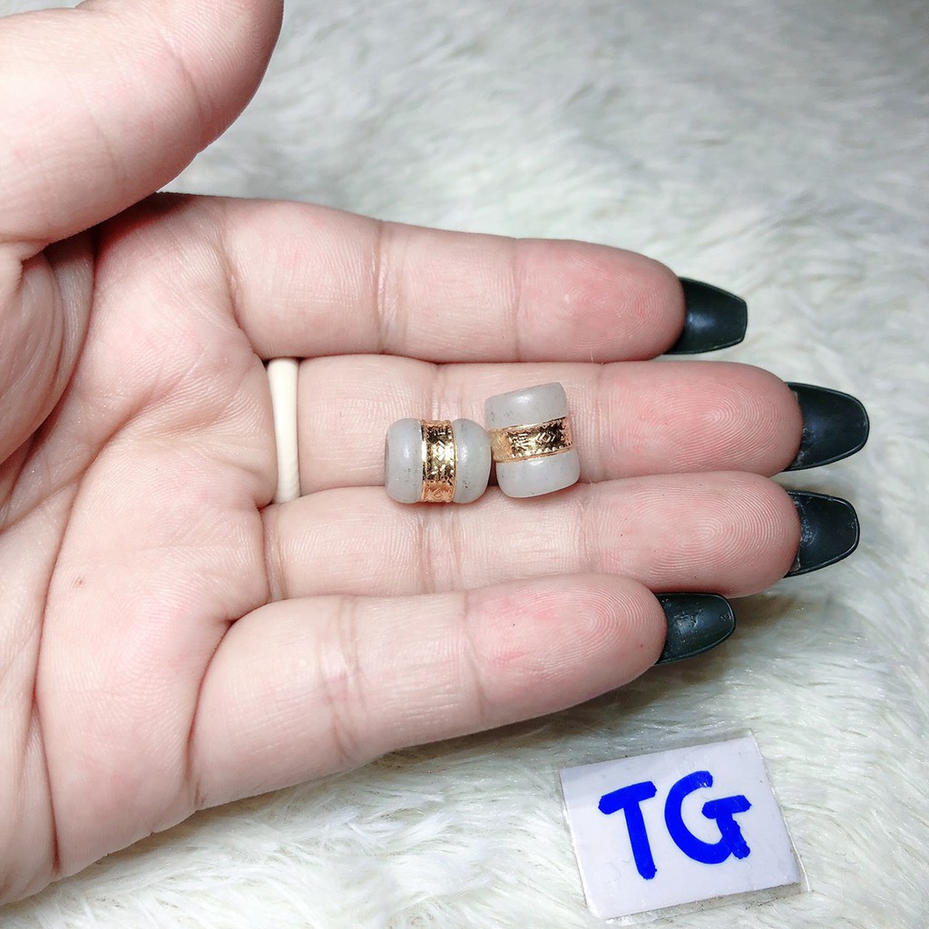 lu thống bạch ngoc bọc giác vàng