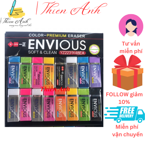 5 Gôm tẩy bút chì Envious nhiều màu sắc (giao màu ngẫu nhiên)