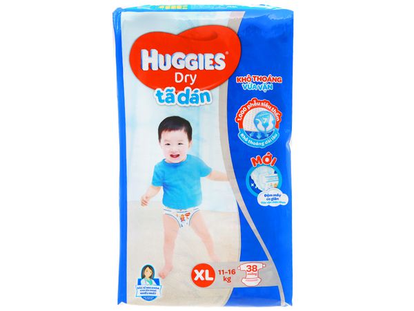 Tã dán HUGGIES DRY XL36 ( từ 12-17kg) - HSD luôn mới