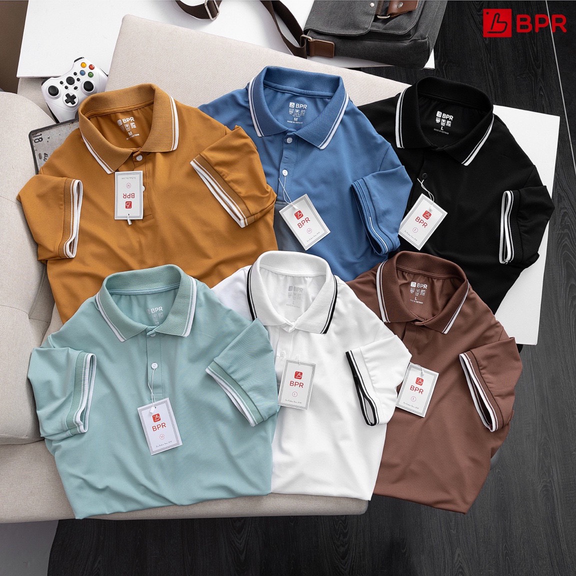 Áo polo nam cổ bẻ chất VẢI CÁ SẤU CAO CẤP