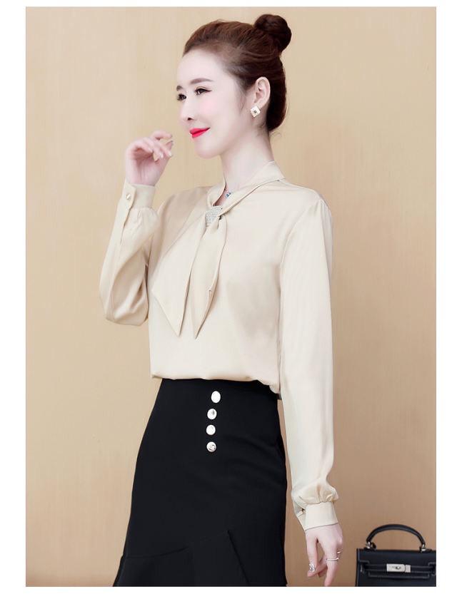 Áo sơ mi phi lụa cột nơ cục sang NGOCTRAN - NT6362A