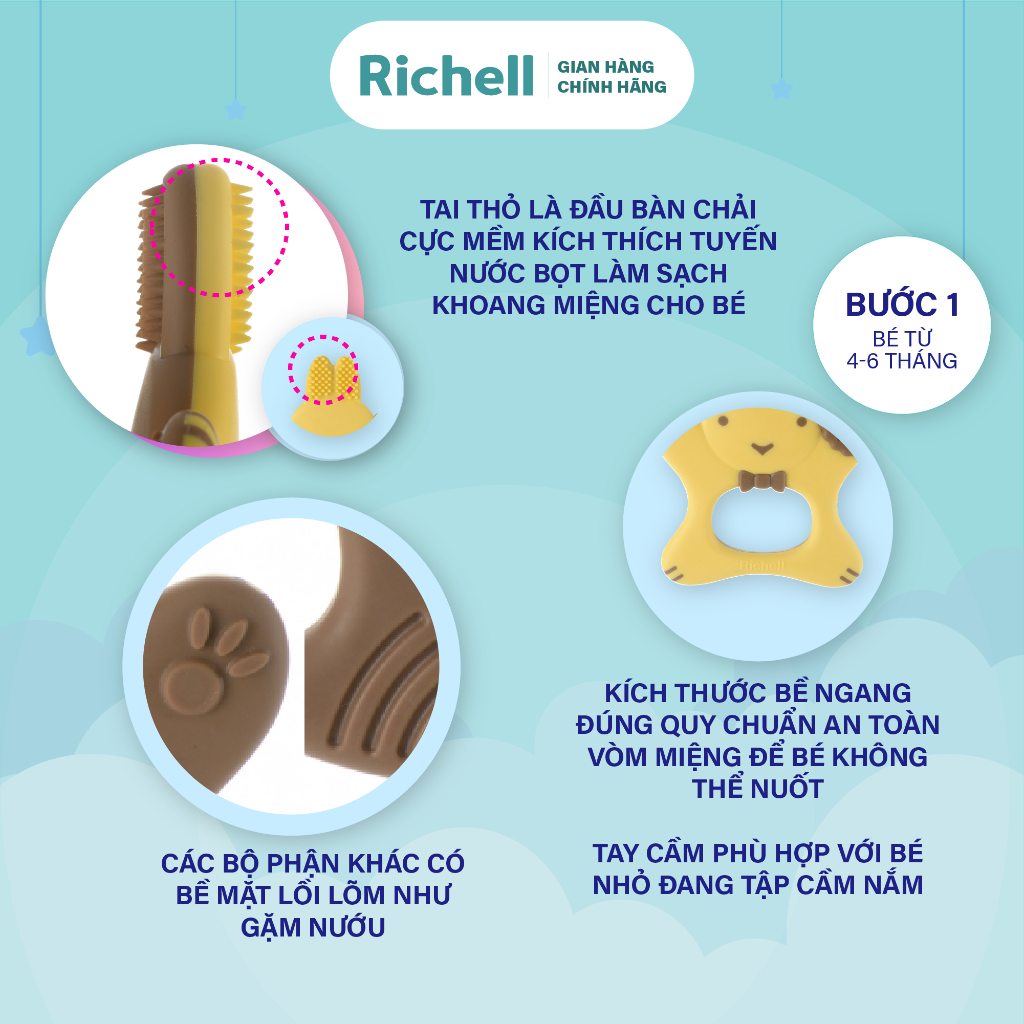 Bàn chải đánh răng trẻ em RICHELL TLI | Baby