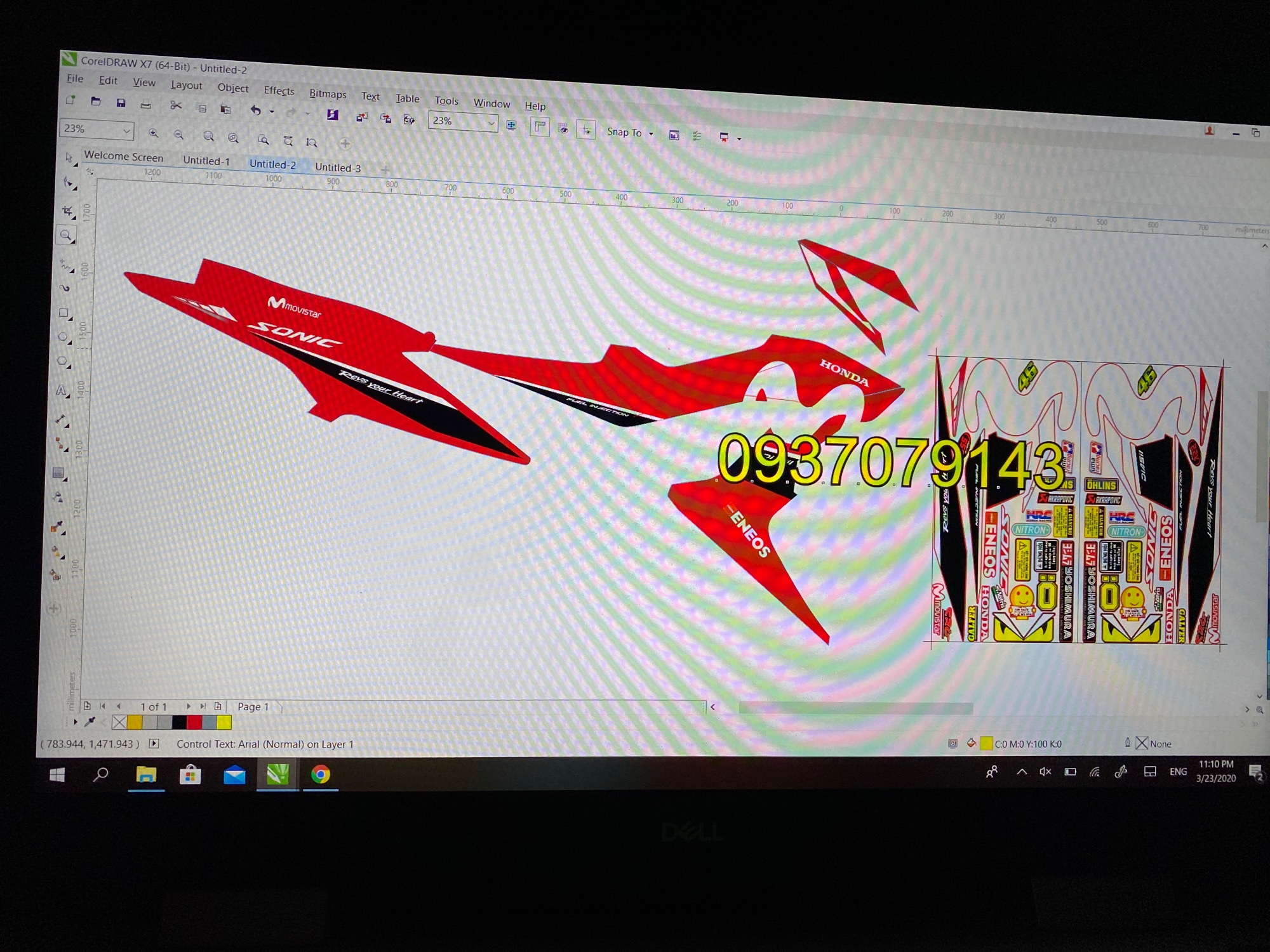 [ QUÍ KHÁCH VUI LÒNG MANG TEM RA TIỆM CHO THỢ DÁN] TEM RỜI Sonic Movistar dán xe đỏ